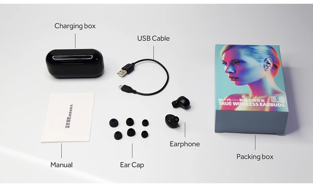 In Store Ubeamer TWS Bluetooth 5.0 Earphone Long Standby. Wireless Headset 1500mAH Battery Case for music/call HIFI earphone