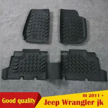 Новые Горячие Моды 3D Слякоть Коврики Лайнер Коврики Резиновые черный Для 2011Up Jeep Wrangler jk 4 Двери 2 двери
