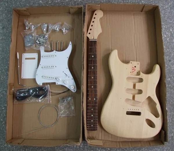 

Rua kit DIY guitarra kit ST gutiar eletrica com todos os acessorios Free shipping!