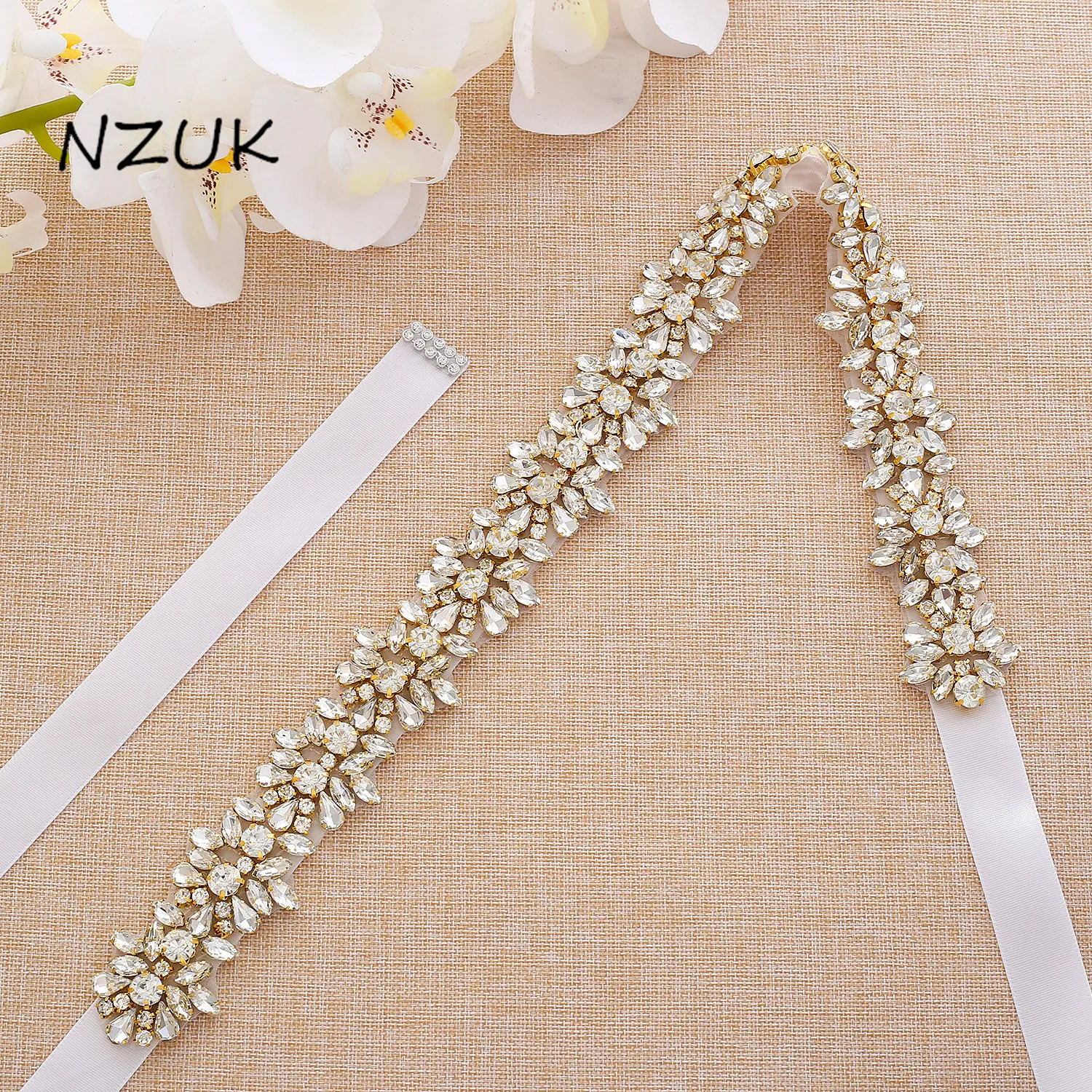 

Gold Wedding Belt Bridesmaid Rhinestones Wedding Sash Handmade Crystal Bridal Belt Dresses ZZY165G