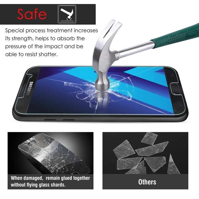 2 шт протектор экрана для Samsung Galaxy A3 A5 A7 2016 2017 закаленное стекло J3 J5 J7 2015 стеклянная