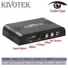 CVBS Composite Video S-Video to HDMI Converter Adapter Scaler Analog Video to HDMI1080P Connector For DVD HDTV PSP Free Shipping