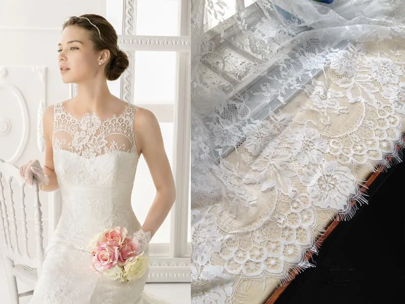 3meters/lot Bridal Dress French Chantilly Lace Fabric Eyelash Lace Fabric  Wedding Dress Decoration 150cm Wide - Lace - AliExpress