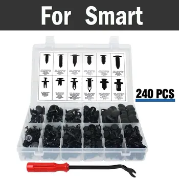 

New 240pcs Car Bumper Clips Car Great Assortment Of Push Type Retainers Rivets For Smart Forfour Fortwo Roadster