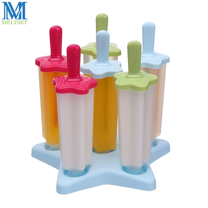 

Meltset Star Popsicle Mold Ice Cream Form BPA Free Frozen Ice Pop Mold Makers With Base Tray Household Ice Cream Tools