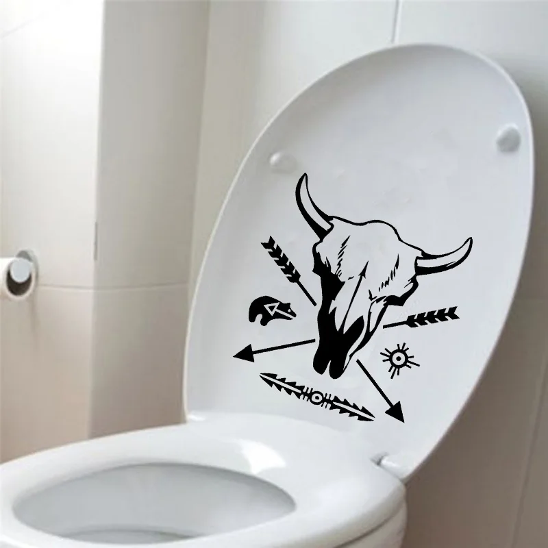 Bull Skull Arrow Fashion Home Decor Wall Stickers Toilet Decals Vinyl 6ws0271 Sticker Toilet Toilet Decalwall Stickers Toilet Aliexpress
