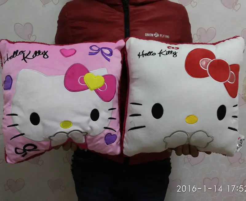 Free Shipping 35*35cm Hello Kitty Plush Pillow,Cartoon Kitty cat Pillow Car Cushion for Creative