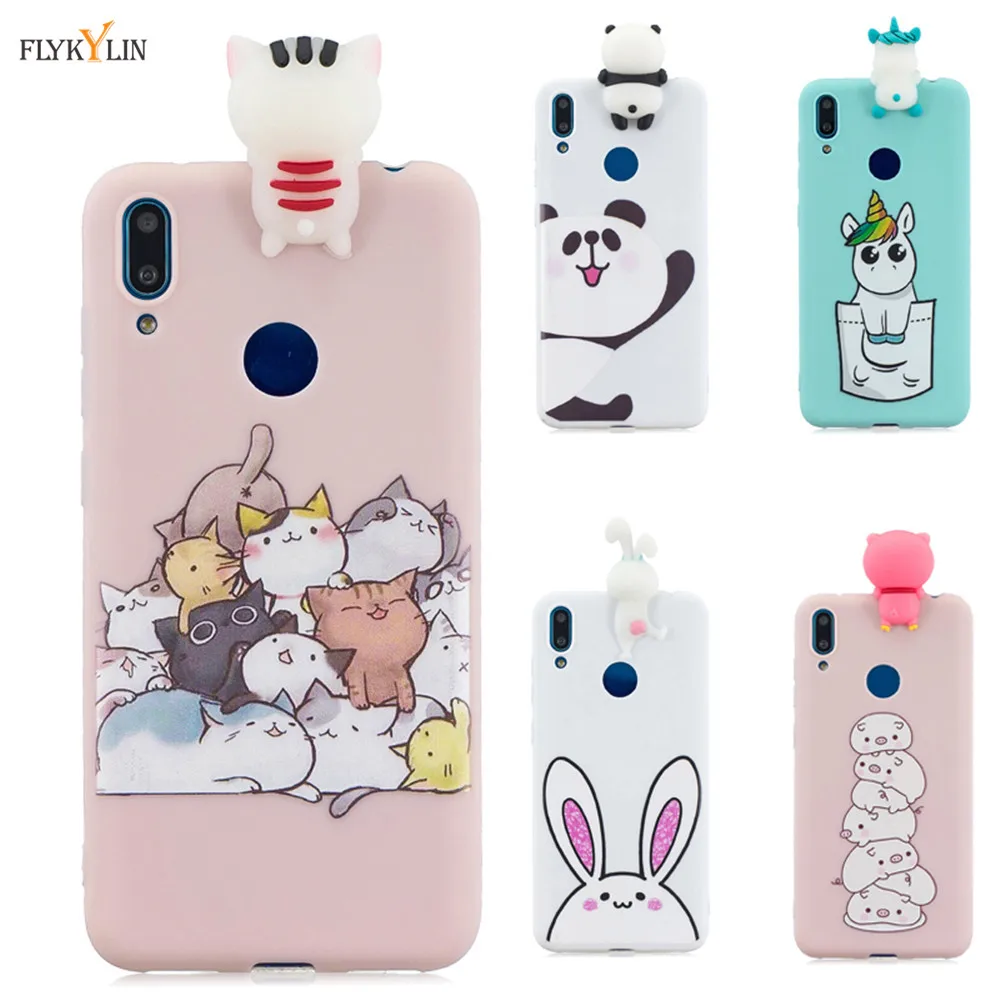 Y7 2019 силиконовый чехол для телефона huawei Prime Y9 3D куклы игрушки мультфильм Кот