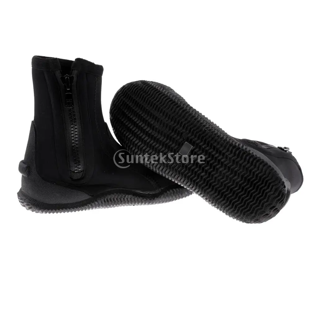 5mm Neoprene Scuba Diving Wetsuit Zipper Boots Anti-slip Warm Shoes Snorkeling Surfing Fishing Winter Water Sports Swimming Fins
