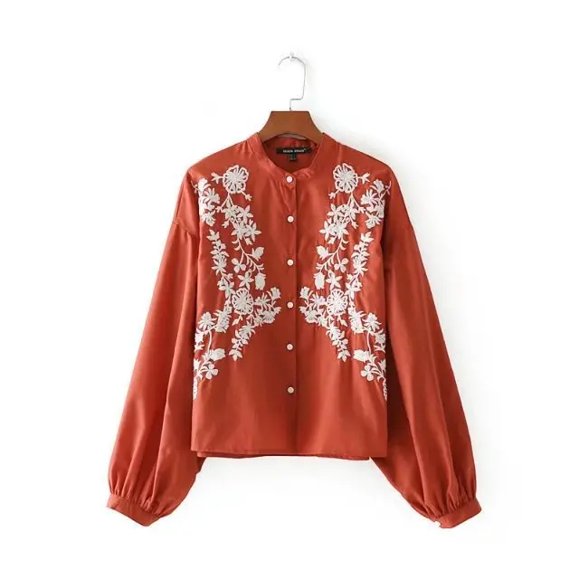 

CC40-8454 European and American fashion embroidered blouse