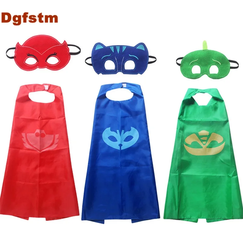 

CARTOON Cloak owlette catboy gekko Cosplay Costume Cape and Mask Toys For Children Gift Party Supplies Pajamas Role-play cloke