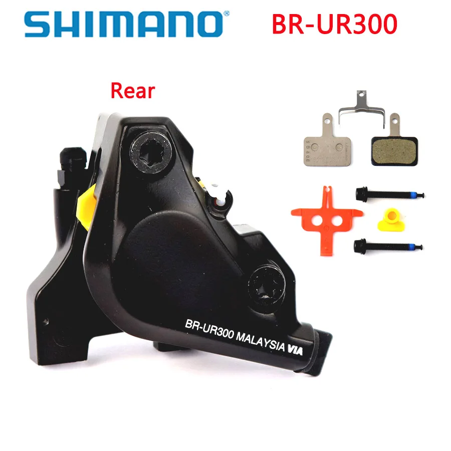 SHIMANO BR UR300 mtb Гидравлический дисковый тормозной суппорт с плоским креплением с B01S полимерные тормозные колодки Аксессуары для велосипеда коробка - Цвет: Rear
