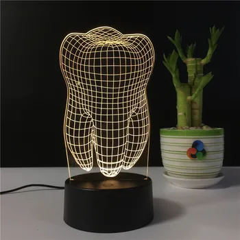 

Creative Visual Flashing Touch Lamp Teeth Shape Acrylic LED 3d Night Light