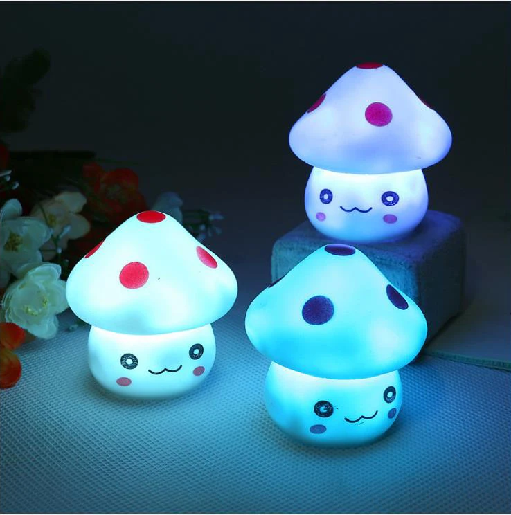 Romantic Colorful Mushroom Christmas LED Night Light Lamp Child Bedroom