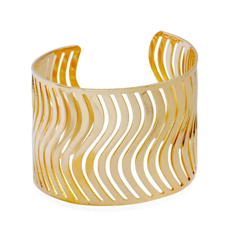 

F&U New Fashion Popular 2017 Trendy Exquisite Gold and Silver Color Open Bangle Bracelet