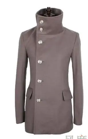 Зимняя мужская одежда кашемировое шерстяное пальто Верхняя одежда Мужская теплая зимняя куртка шерстяное мужское пальто Модные мужские куртки и пальто 3XL - Цвет: Dark gray