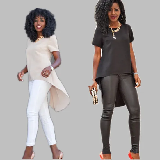 

2019 New Fashion Women Summer Short Sleeve Blouse Casual Top Solid Loose Chiffon Plus Size Female Ladies Sexy Mujer Manga Larga
