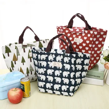 

Canvas Lunch Bag Insulated Thermal Lunch Box Food Sorage Handbag Portable Picnic Tote Cooler Bag For Women Men Kids