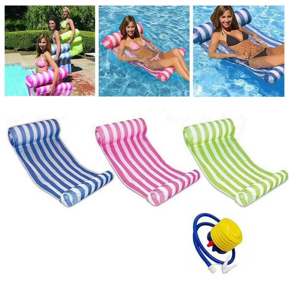 buy Inflatable Floating Water Hammock Float Lounge Bed Swimming Pool Chair with Pump ZJ55