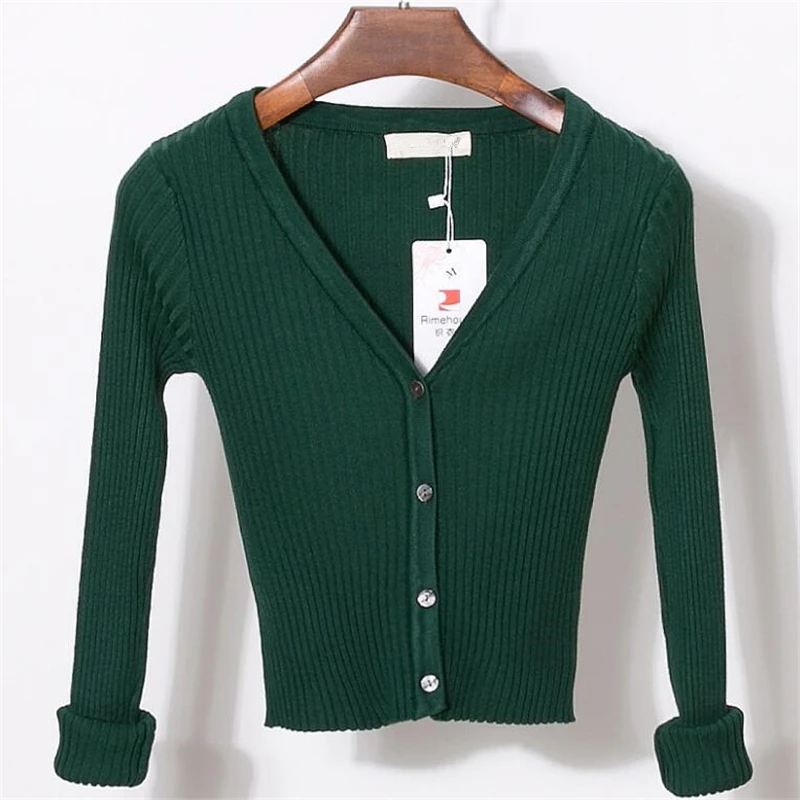 

CHSDCSI Women Slim V Neck Sweater Knitted Cardigan Long Sleeve Cropped Sweater Sweet Solid Shrugs Womens Short Cardigans Candy