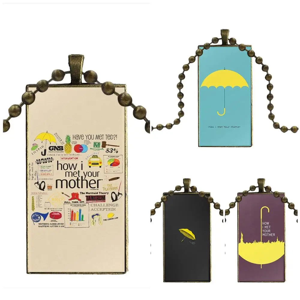 

How I Met Your Mother For Girls Handmade Gift Glass Pendant Necklace Handmade Half Pendant Rectangle Necklace