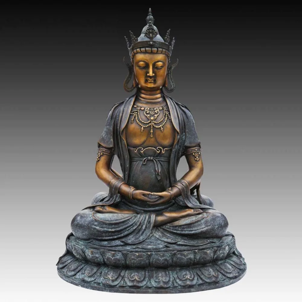 

ATLIE BRONZES Chinese Buddha statue The Tathagata of manna King Buddha figurine Buddhist religious Temple decoration