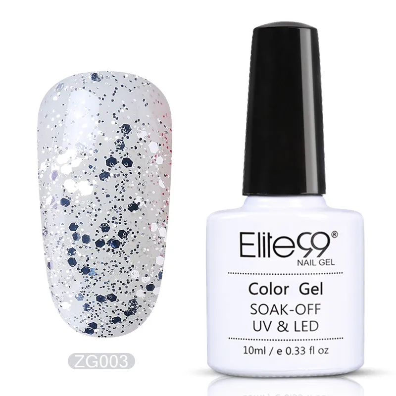 Гель лак для ногтей Elite99 блестящий УФ гель дизайна 10 мл|elite99 glitter|gel nail polish blingnail bling |