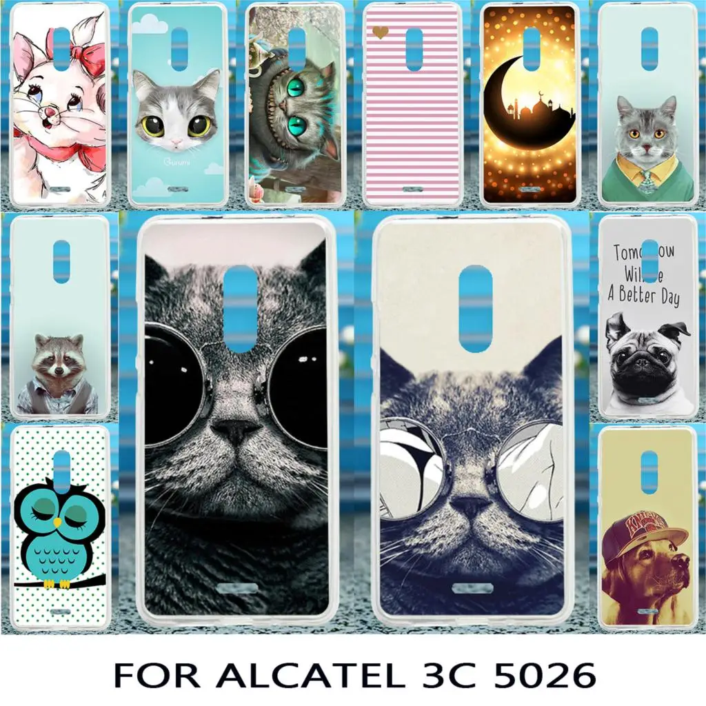 

TPU Painted Cases For Alcatel 3C Case Silicone For Alcatel 3C 5026 Cases Back Cover Fundas Coque Shell 5026D 5026A Housings