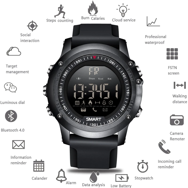 

BANGWEI New Sports Smart Watch Men Multifunction Digital Clock Bluetooth Pedometer IP68 Waterproof Smart Electronic Watches+Box