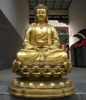 

Tibet Buddhism joss Amitabha Sakyamuni Buddha Brass Copper Tathagata statue