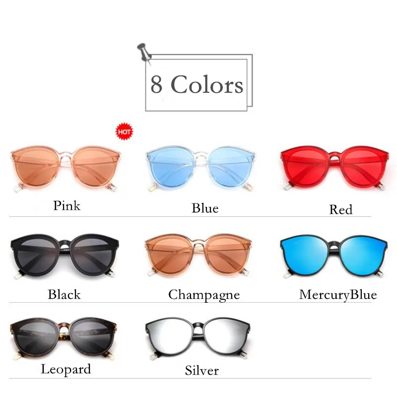 Модные женские солнцезащитные очки "кошачий глаз", брендовые, дизайнерские, цветные, океанские линзы, женские, круглые, зеркальные, солнцезащитные очки, Feamle Gafas UV400