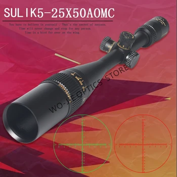 

SULIKO 5-25X50AOMC Tactical Optic Sight In Riflescope Rifle Scope Sniper Hunting Scopes Airgun Rifle Outdoor Reticle Sight Scope