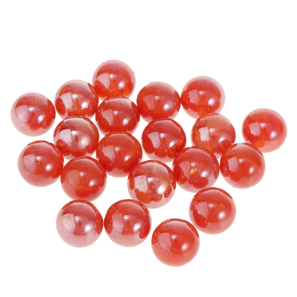 

16mm Small Glass Marbles, Pack of 20, Kids Marble Game Toy, Chinese Checkers Accessory - Orange