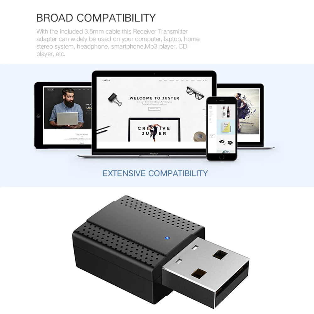 Модернизированный Bluetooth 5,0 приемник передатчик с микрофоном Handfree вызов USB Мини 3,5 мм стерео беспроводной Bluetooth адаптер для автомобиля тв