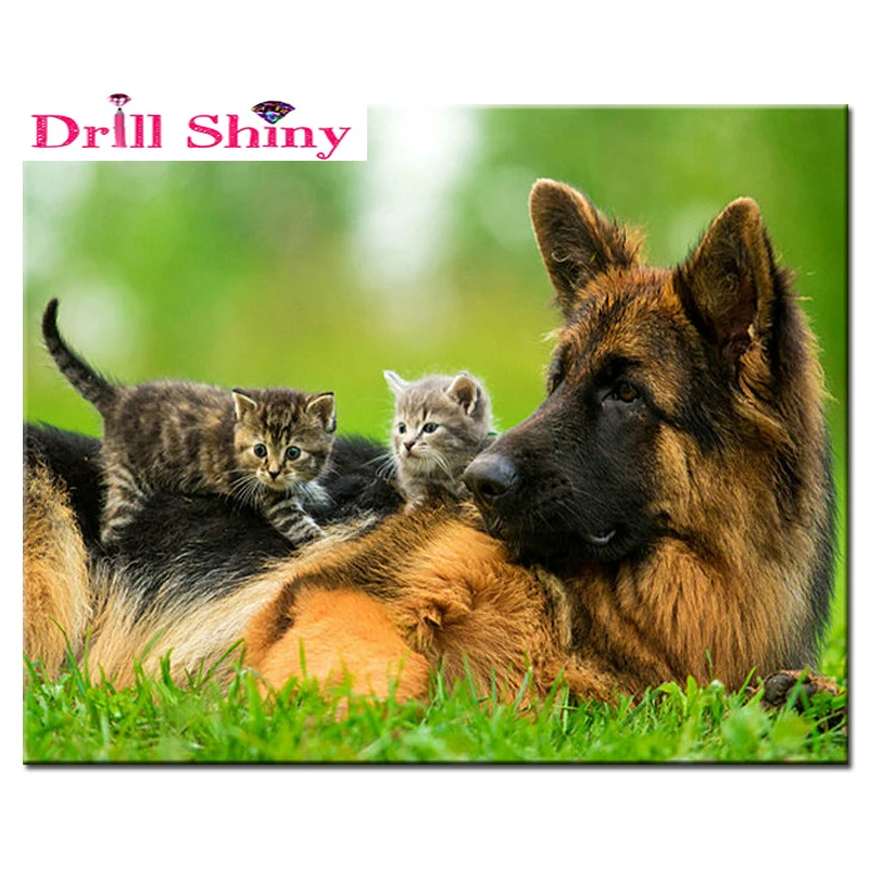 

5D Diy Needlework Square Diamond Painting animals Picture Cross Stitch Rhinestone Diamond Embroidery dog and cats icons