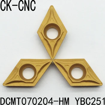 

10pcs DCMT 070204-HM DCMT2(1.5)1-HM YBC251 For processing steel Carbide turning tool Cutting Tool insert metal cutting tools