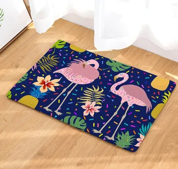 

CAMMITEVER Beautiful Cartoon Flamingo Print Carpets Anti-slip Floor Mat Outdoor Rugs Animal Front Door Mats 40x60 50x80cm