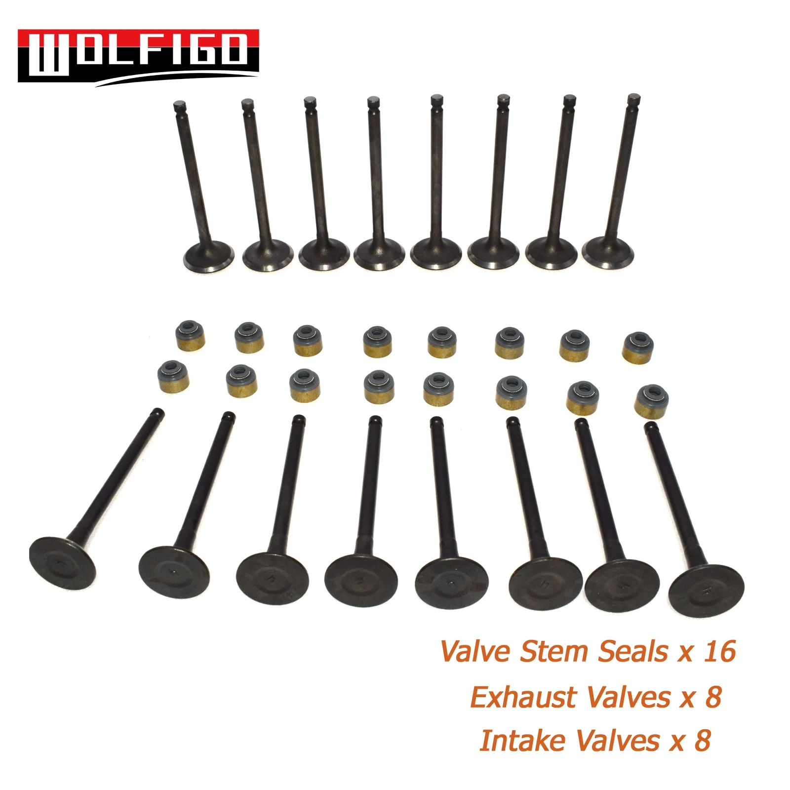 

WOLFIGO New Intake Valves Exhaust Valves Valve Stem Seals for Hyundai Kia 2.0L 2001-2012 2221123600,2221223600,2222423500