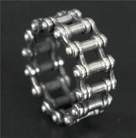 Drop Ship Size 7~14 Fashion Biker Chain Ring Polishing Cool 316L Stainless Steel Jewelry Motor Biker Ring 1