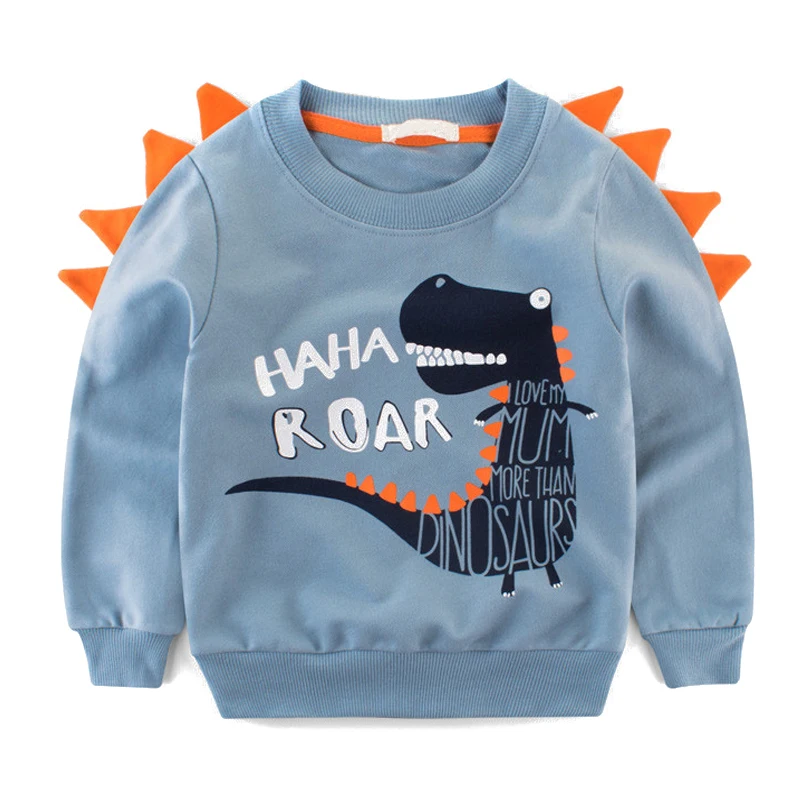 

Kids Baby Boys Cotton Sweatshirt Casual Cartoon Print O-Neck Long Sleeve Tops Clothing Autumn Children Sweatshirts New
