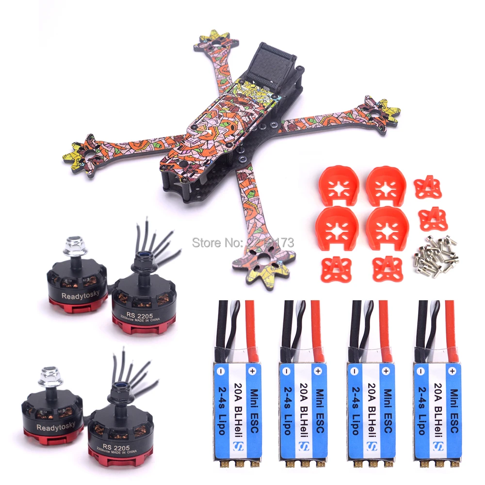 

Robocat 270 QAV250 QAV-R 220mm QAV-X 214 Nova 235mm Floss 2 215mm Quadcopter frame kit RS2205 2300kv 3-4s motor 20A BLHeli-s ESC