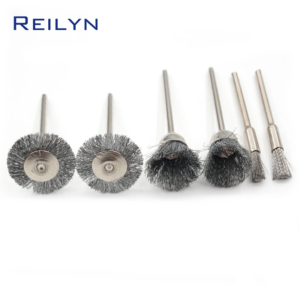 6pcs Stainless steel wire brush metal wire brush roller rust removal