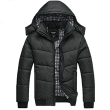 Новая брендовая зимняя куртка для мужчин пальто с капюшоном Повседневная Мужская плотное пальто мужской Тонкий Повседневная хлопковая стеганая верхняя одежда на пуху