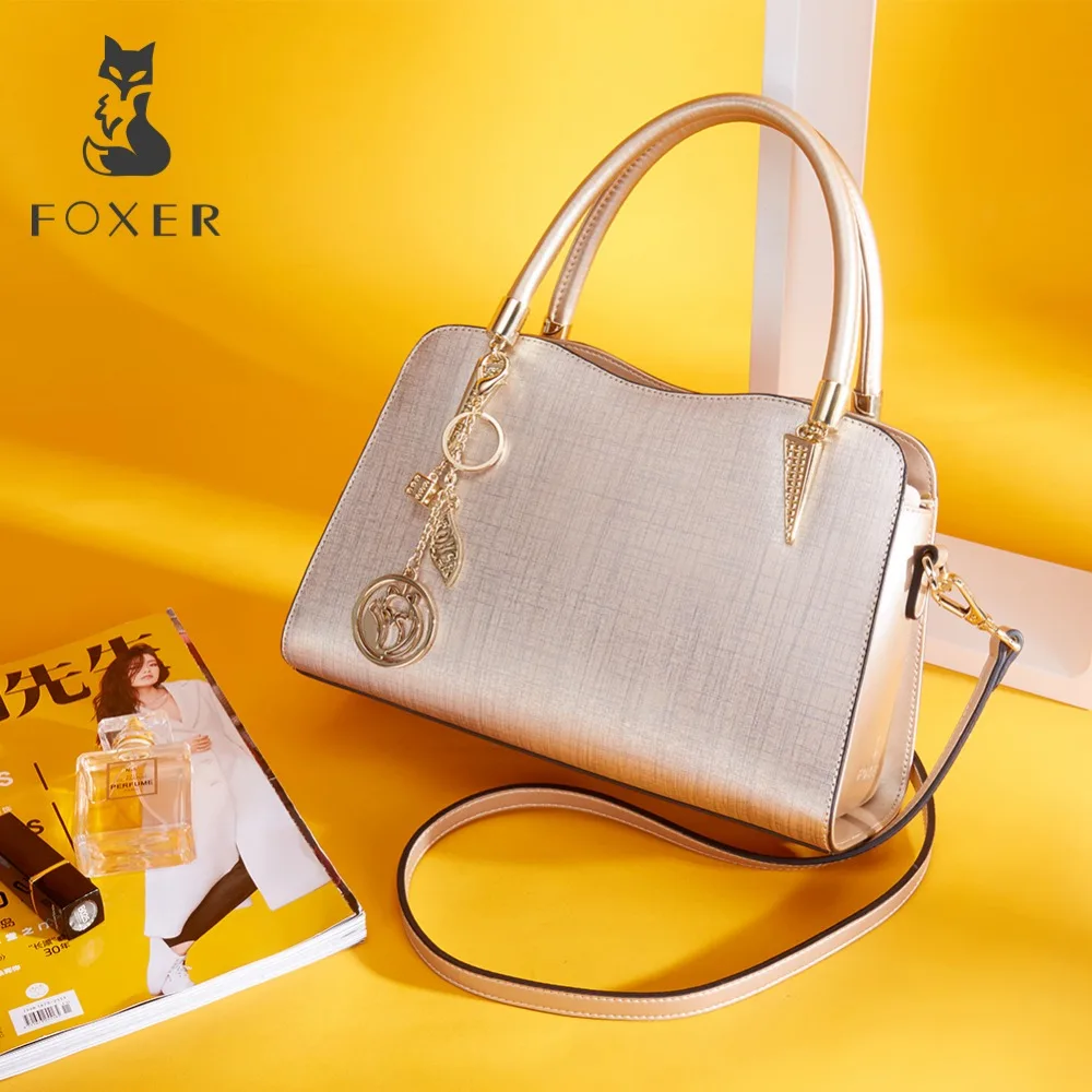 

FOXER Brand Women Cow Leather Handbags Lady Simple Shoulder Bag Luxury Crossbody Bags for Female Fashion High Quality Bags