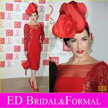 Langarm Tee Länge Sexy Durchsichtig Dita Von Teese Red Cocktailkleid Promi Inspiriert Abendkleid