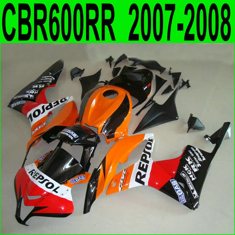 Комплект обтекателей для литья под давлением Honda CBR600RR 07 08 красный черный комплект