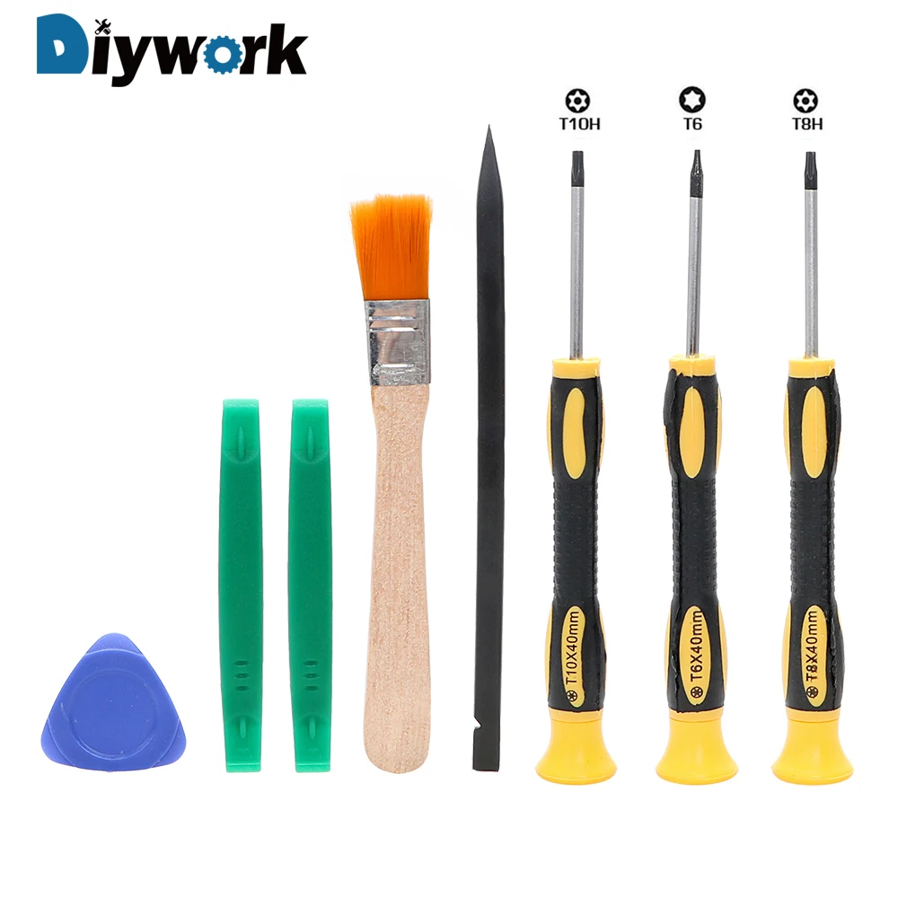 

DIYWORK 8Pcs/Set Screwdriver Torx T8 T6 T10 H35 Pry Repair Tool Kit Screw Driver Opening Tools Set For Xbox One Xbox 360 PS3 PS4