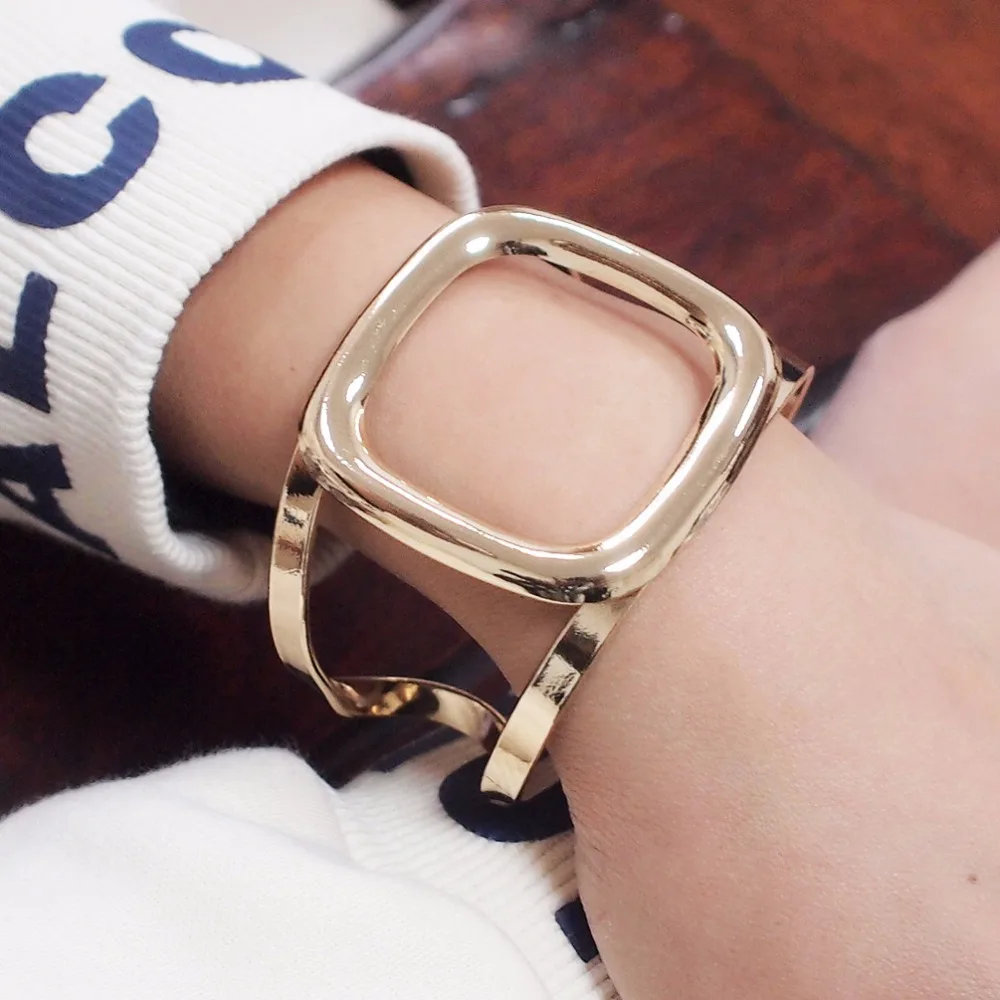 

Women Statement Femme Metal Cuff Bangle Accessories Jewelry Alloy Hollow Out Contracted Style Bracelets UKMOC