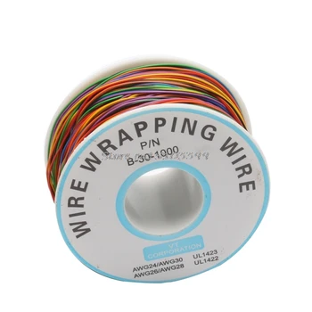 

One Roll 8 Colors 30AWG Wire Wrapping Wire Tinned Copper Solid PVC insulation