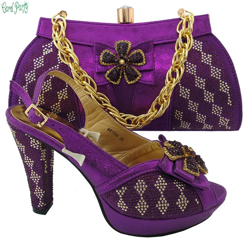 

African shoes and bag set fast free shipping Italian shoes and bags matching set in wedding and party Elegant lady shoes MM1044
